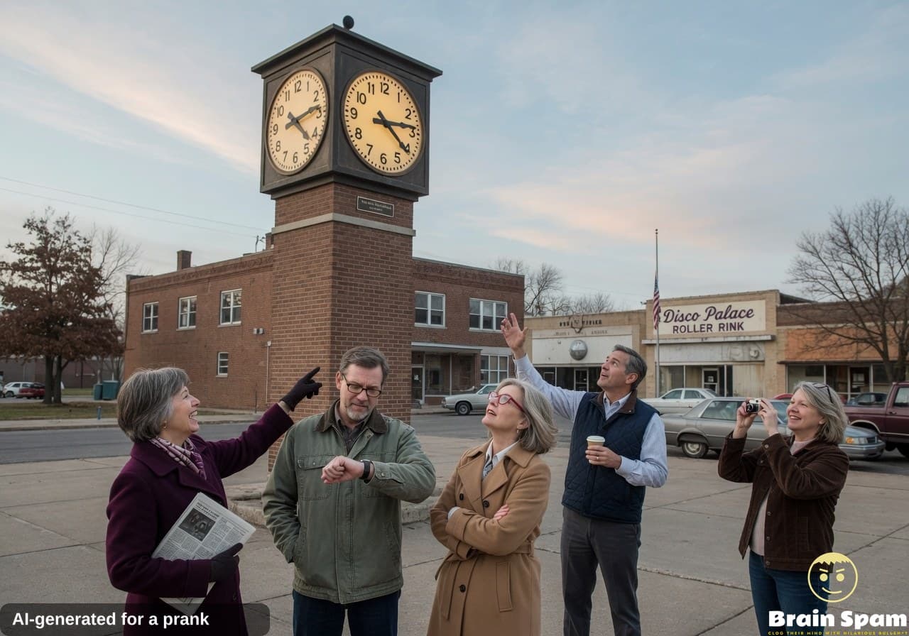 Local Report Highlights Town Clock Running Three Minutes Fast Since Disco Era
